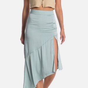 Free People Lola Slit Skirt in Ocean Blue